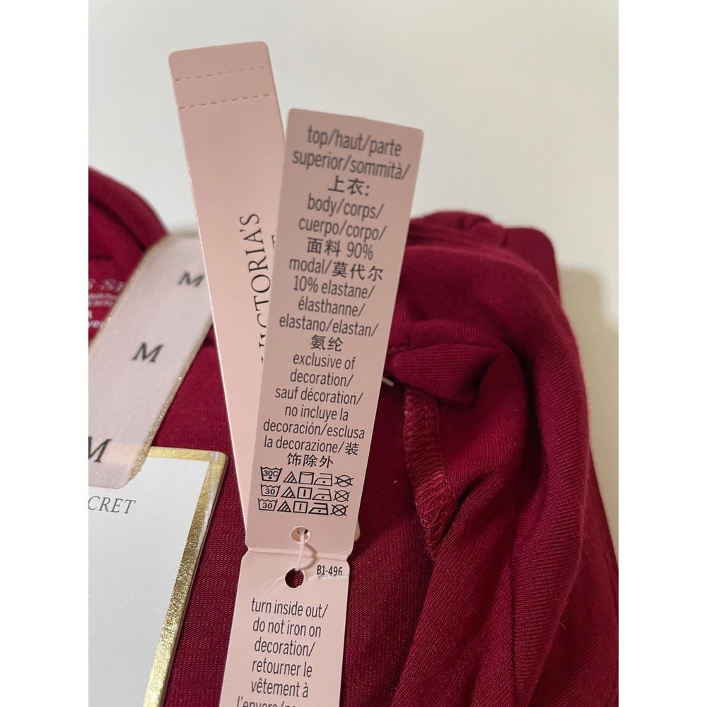 Victoria's Secret Modal Soft Long Pajama Set Women Medium Red NEW - Picture 5 of 6
